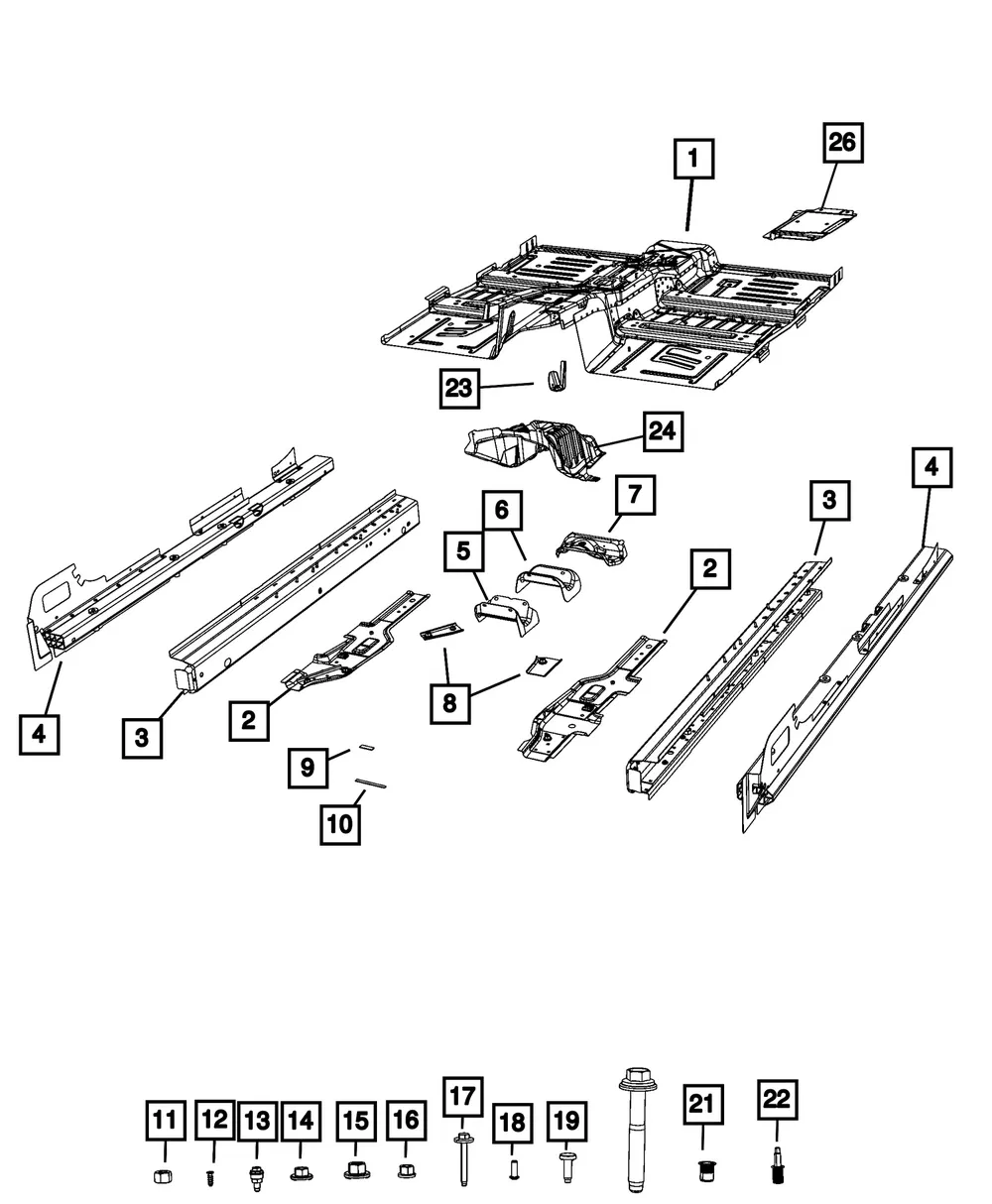 Floor Pan Reinforcement - Mopar (68626676AA)