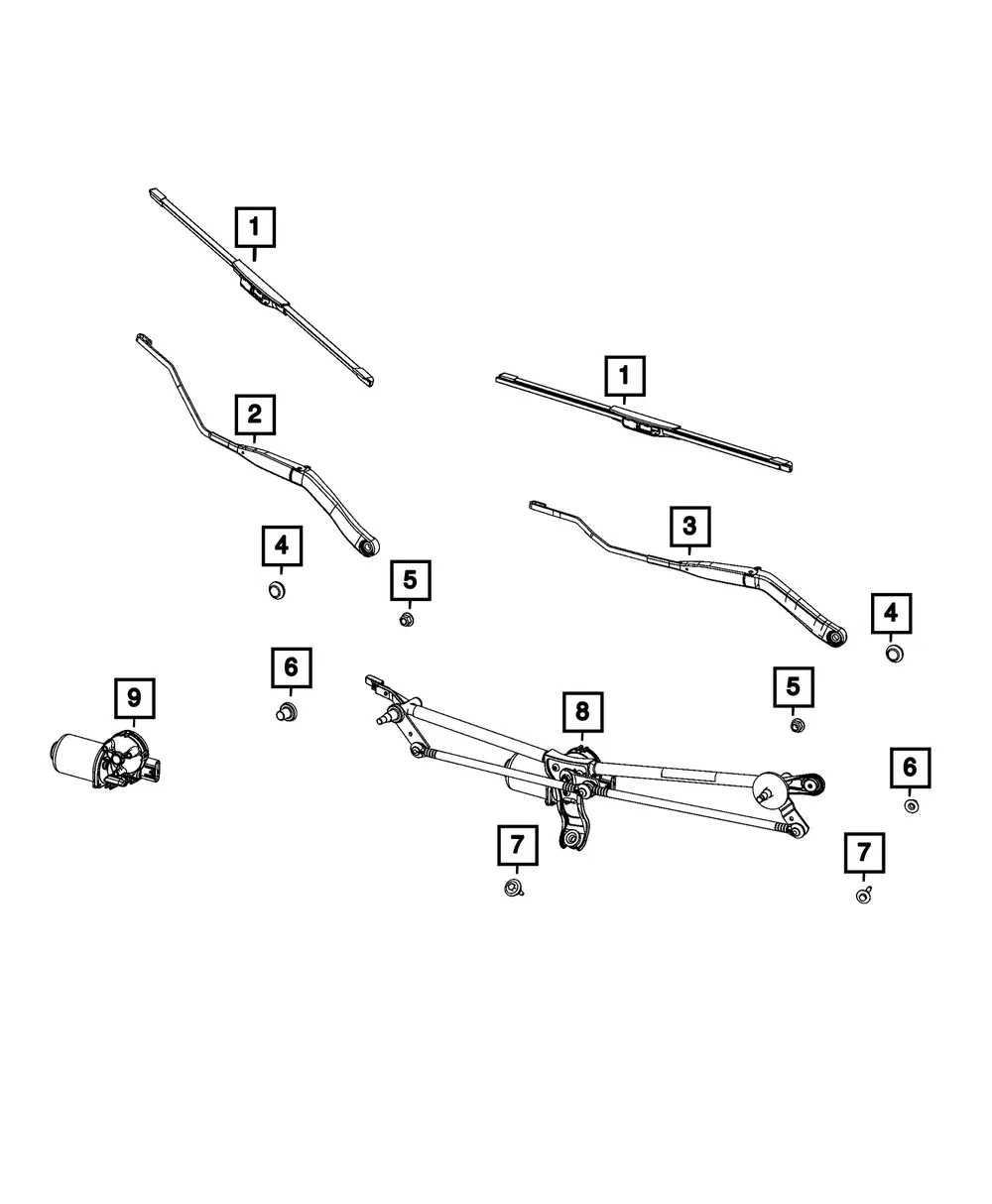 Front Wiper Arm - Mopar (68627419AA)