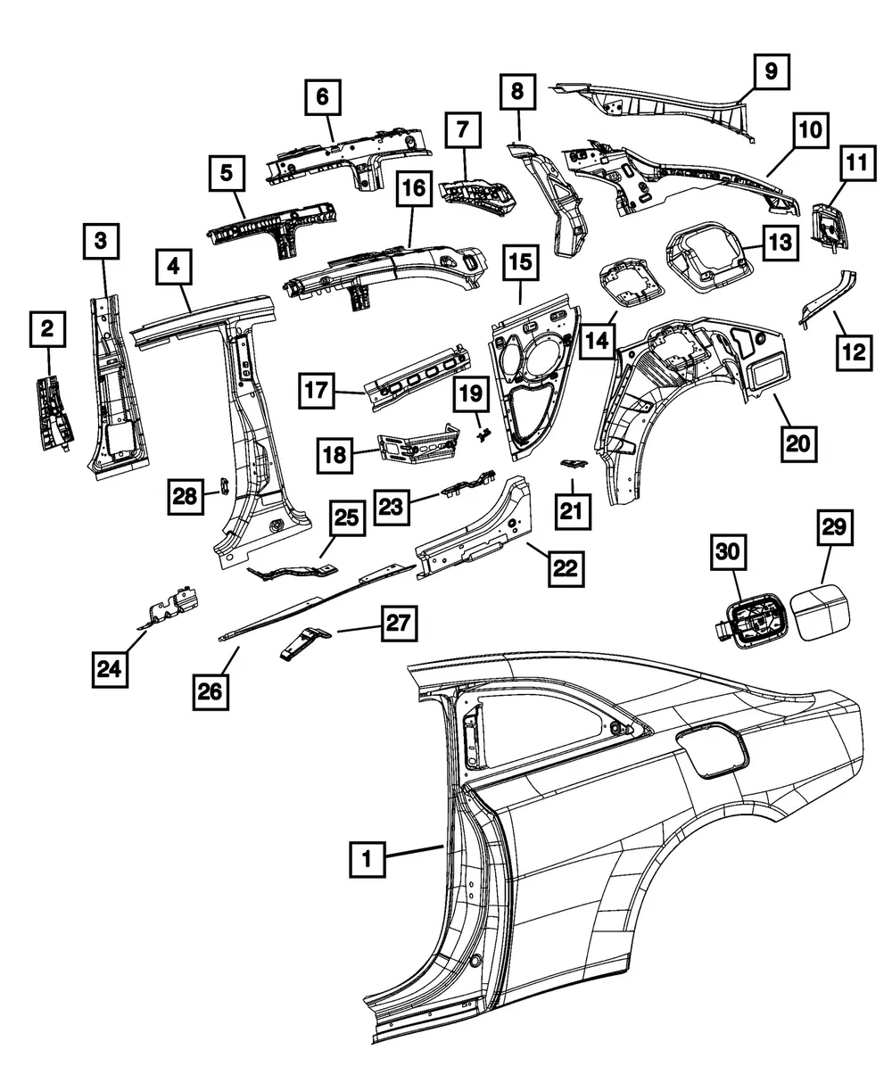 Body Side Aperture Front Reinforcement, Right - Mopar (68631258AA)
