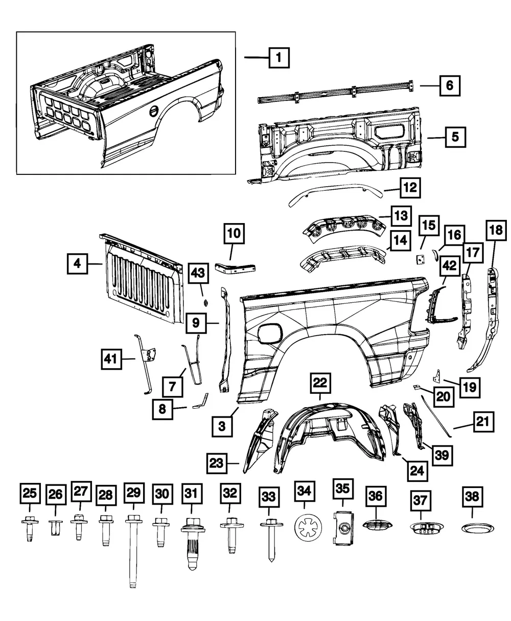 Box Side Outer Panel, Left - Mopar (68650913AA) - view 4