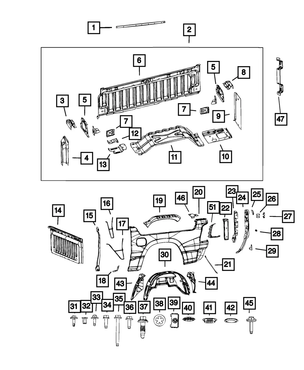 Box Side Outer Panel, Right - Mopar (68650966AA) - view 4