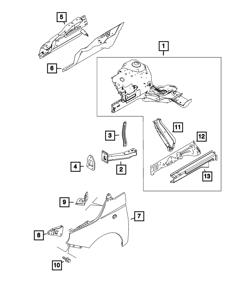 Mounting Bracket, Right - Mopar (68656207AA)