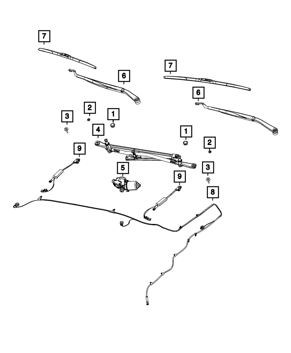 Front Wiper Arm, Right - Mopar (68657992AA)