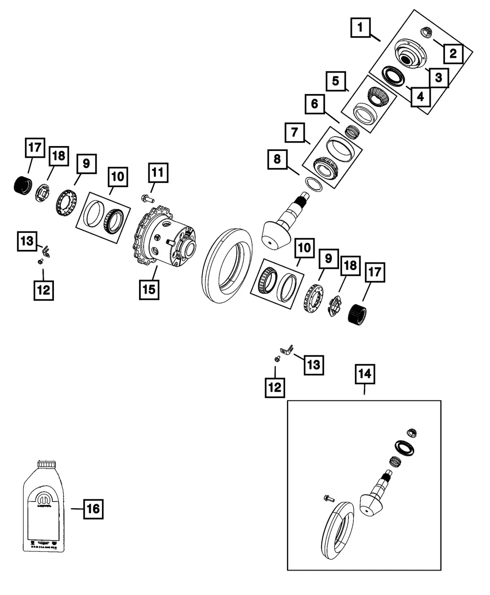 Ring And Pinion Gear Kit - Mopar (68721133AA)