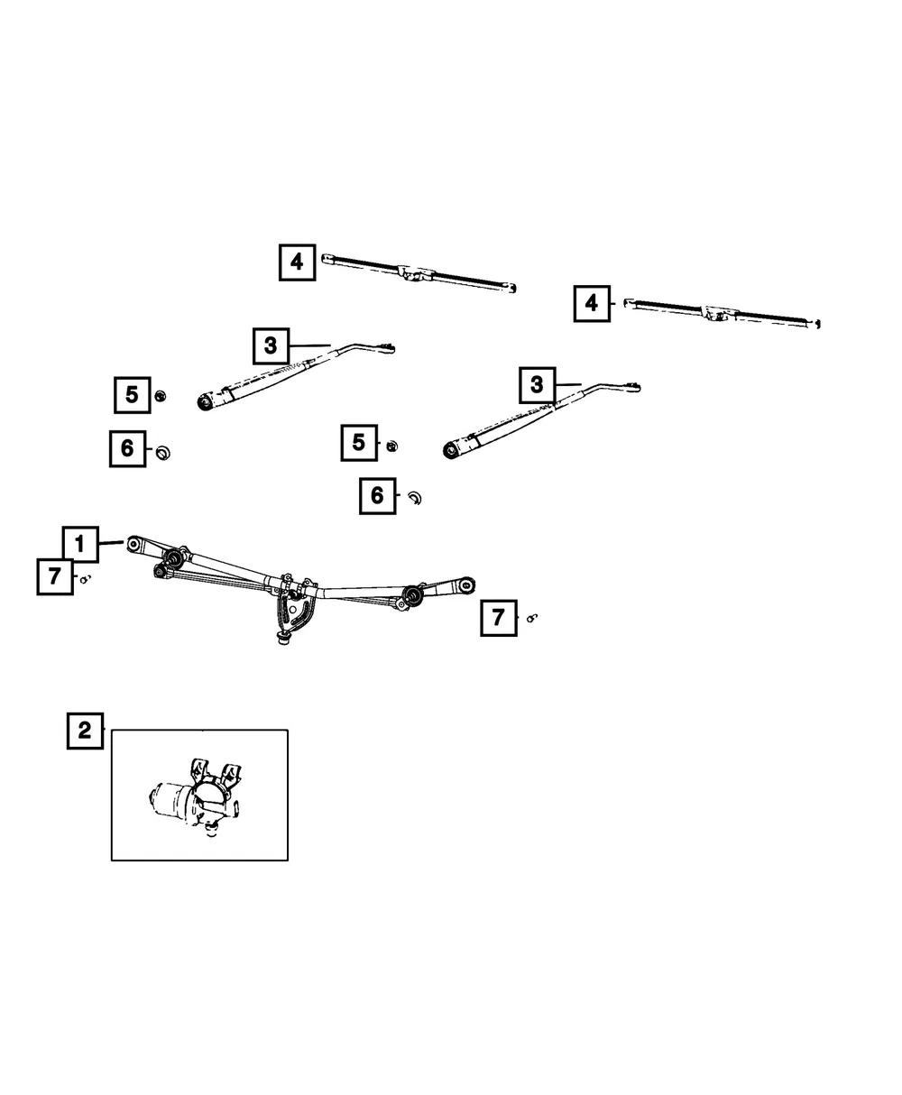 Front Wiper Arm - Mopar (68744889AA)