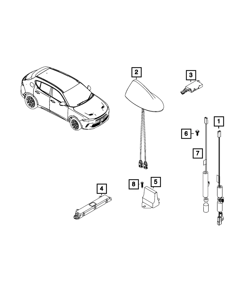 Cable & Base Assembly Antenna - Mopar (7MS95TZZAA)