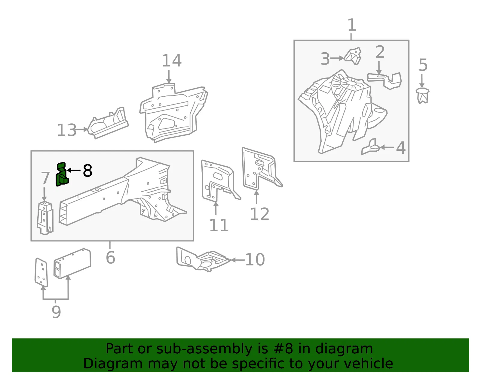 F (S)Bracket - GM (84029051) - view 2