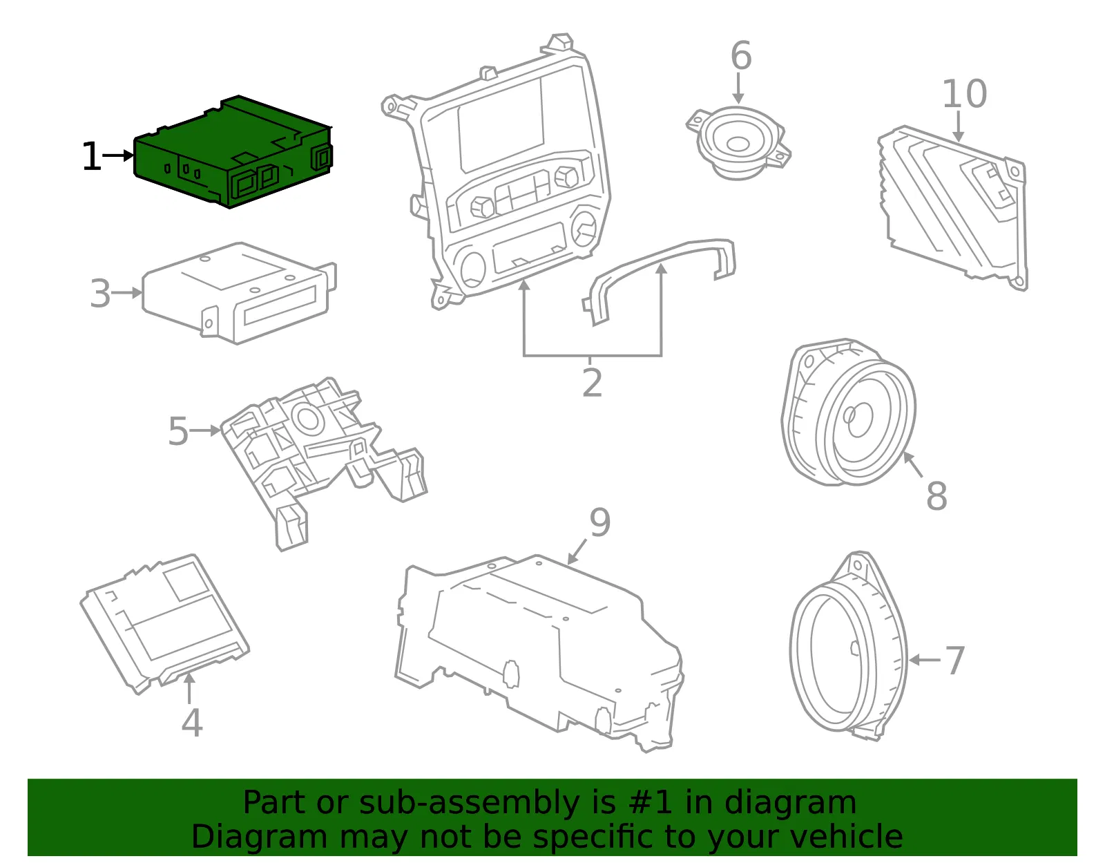 Radio Control Unit - GM (84361172) - view 2
