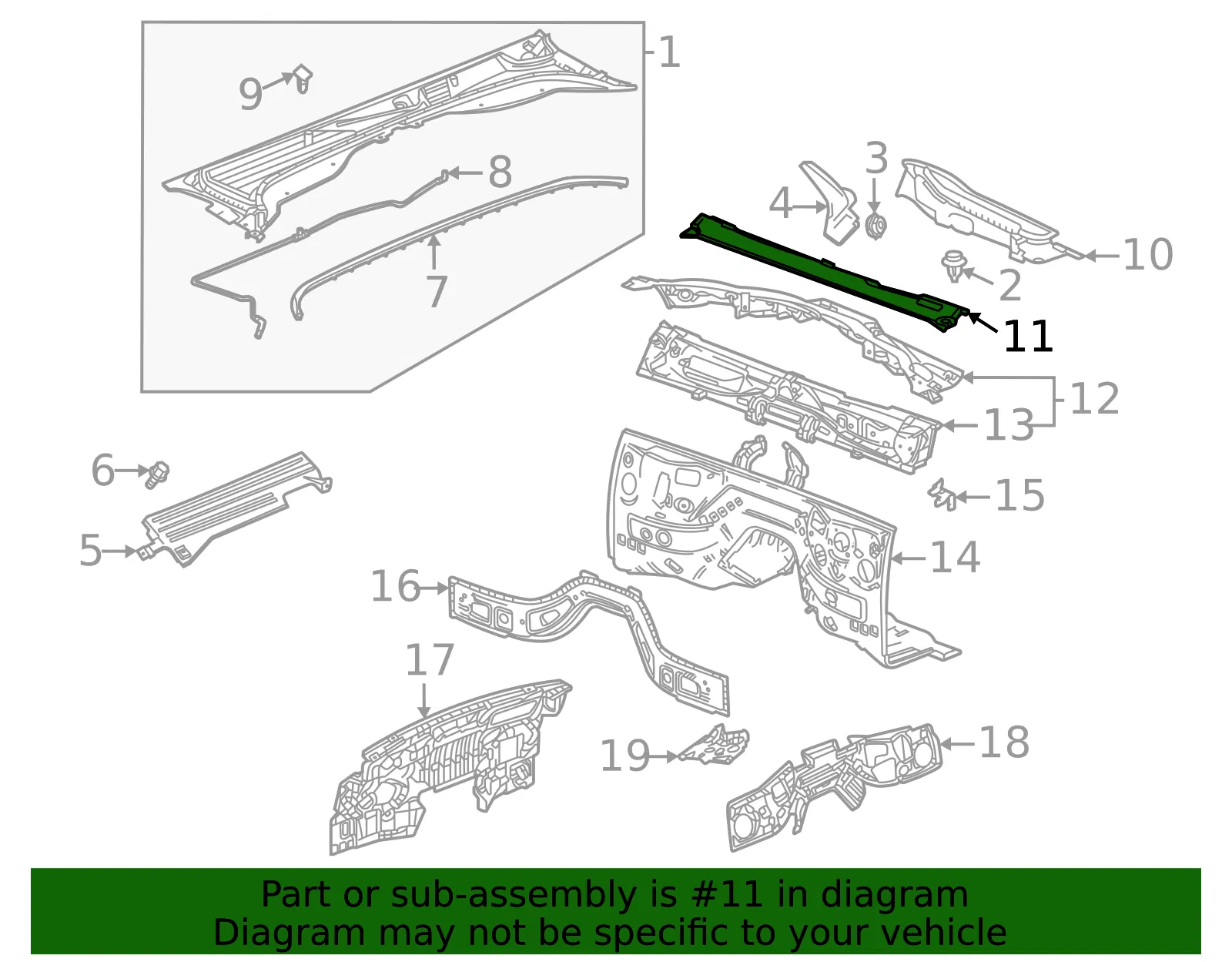 Plenum Upper Panel - GM (84451797) - view 3