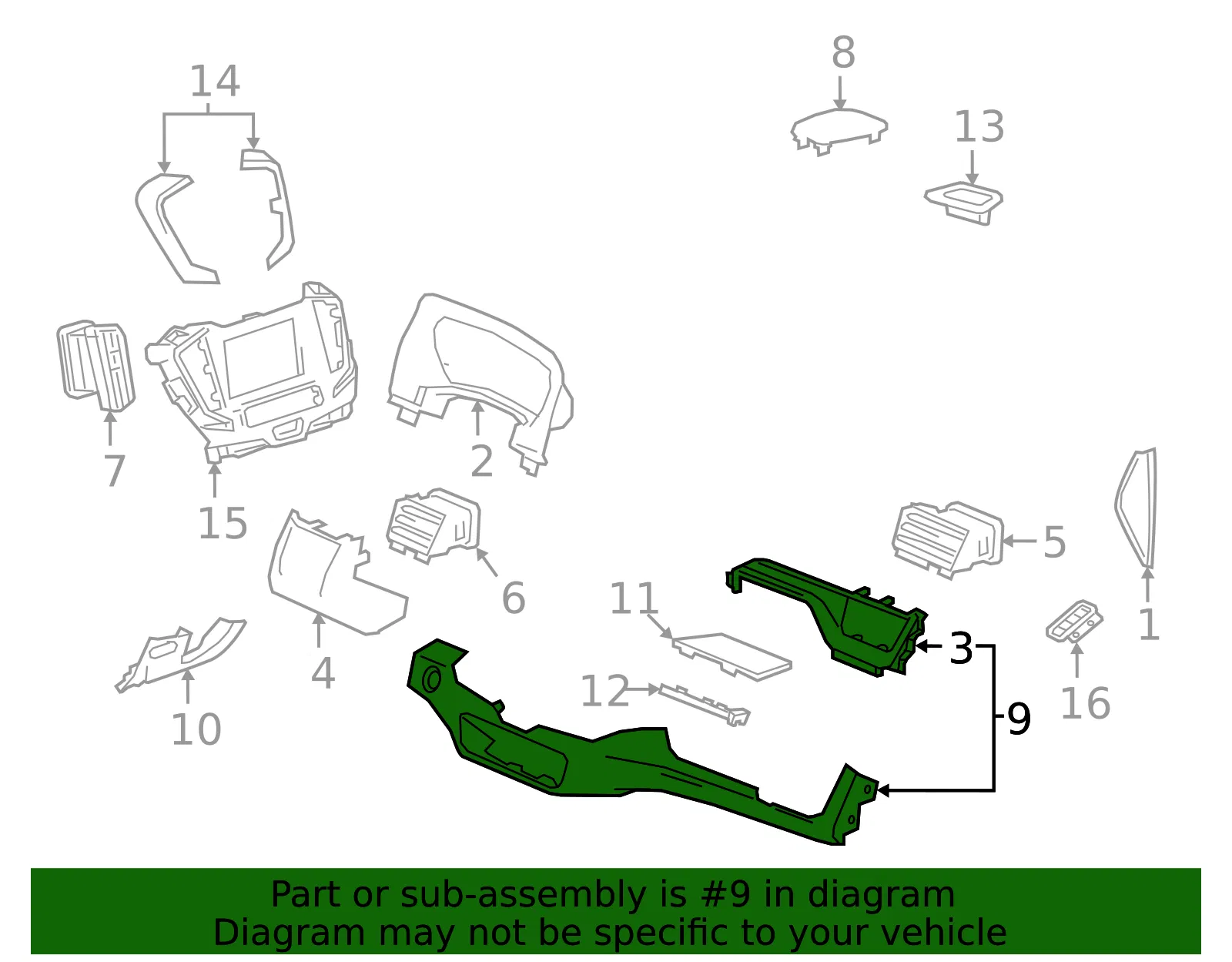 Finish Panel - GM (84489300) - view 2