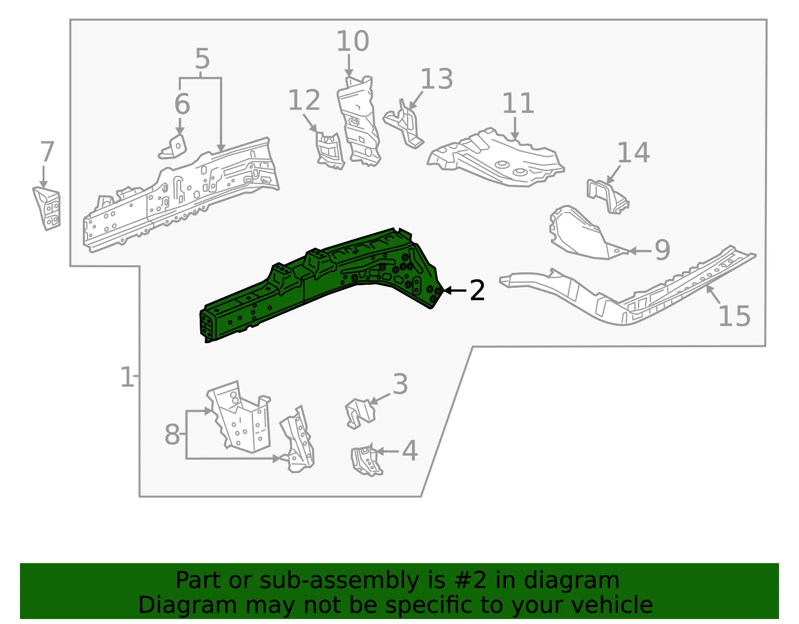 Front Rail - GM (84784166) - view 3