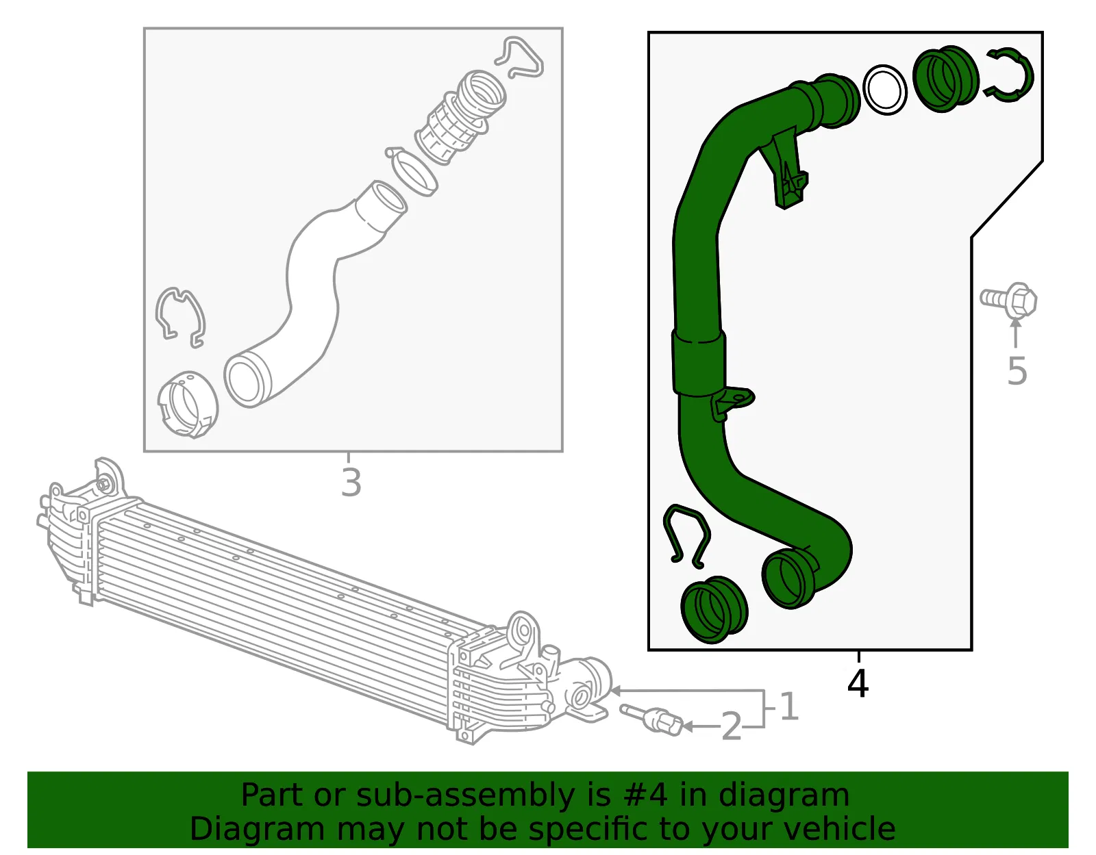 Intercooler Outlet Air Tube - GM (84836353) - view 4