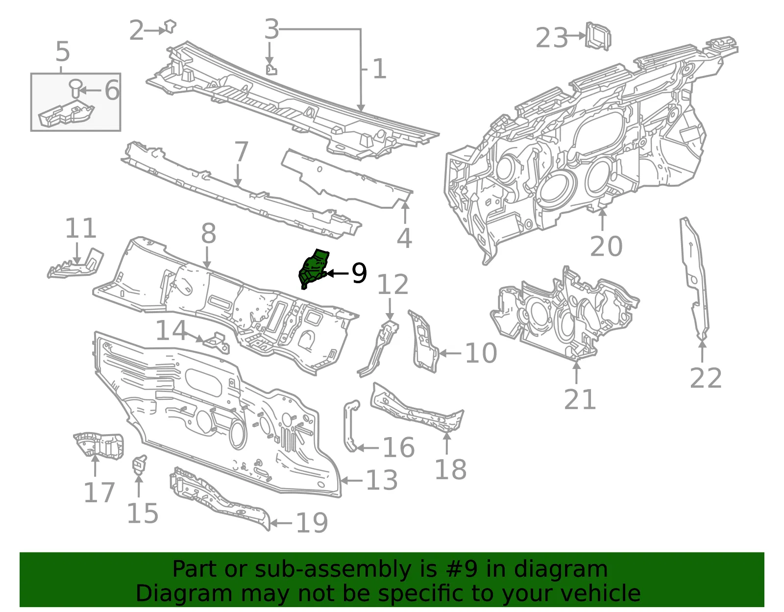 Cowl Panel Bracket - GM (85110066) - view 3