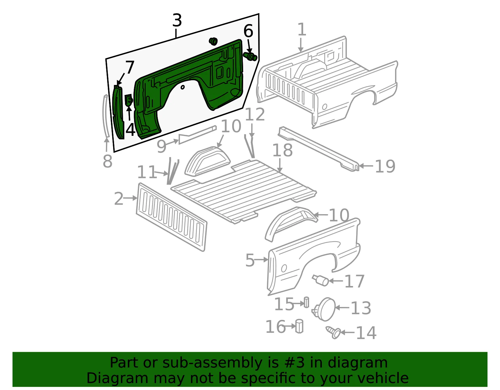 Side Panel Assembly - Passenger Side (RH) - GM (88980679) - view 2