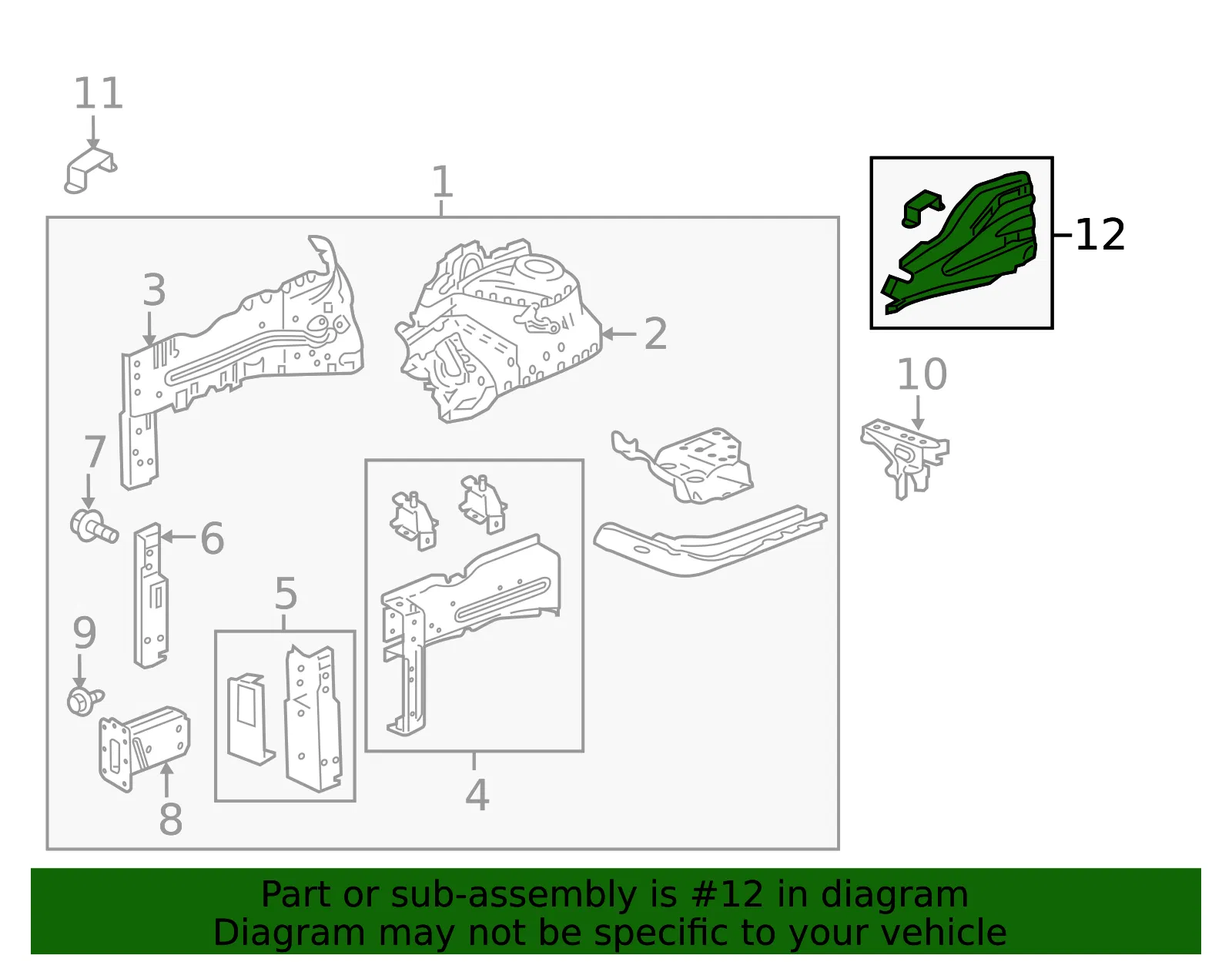 Upper Rail - Passenger Side (RH) - GM (94533846) - view 3