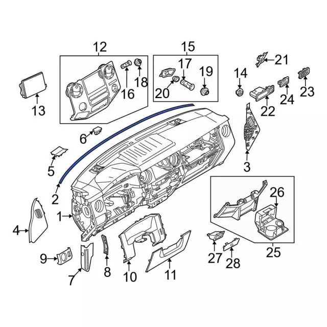 Dashboard Panel Seal - Ford (BC3Z-25044N32-A) - view 5