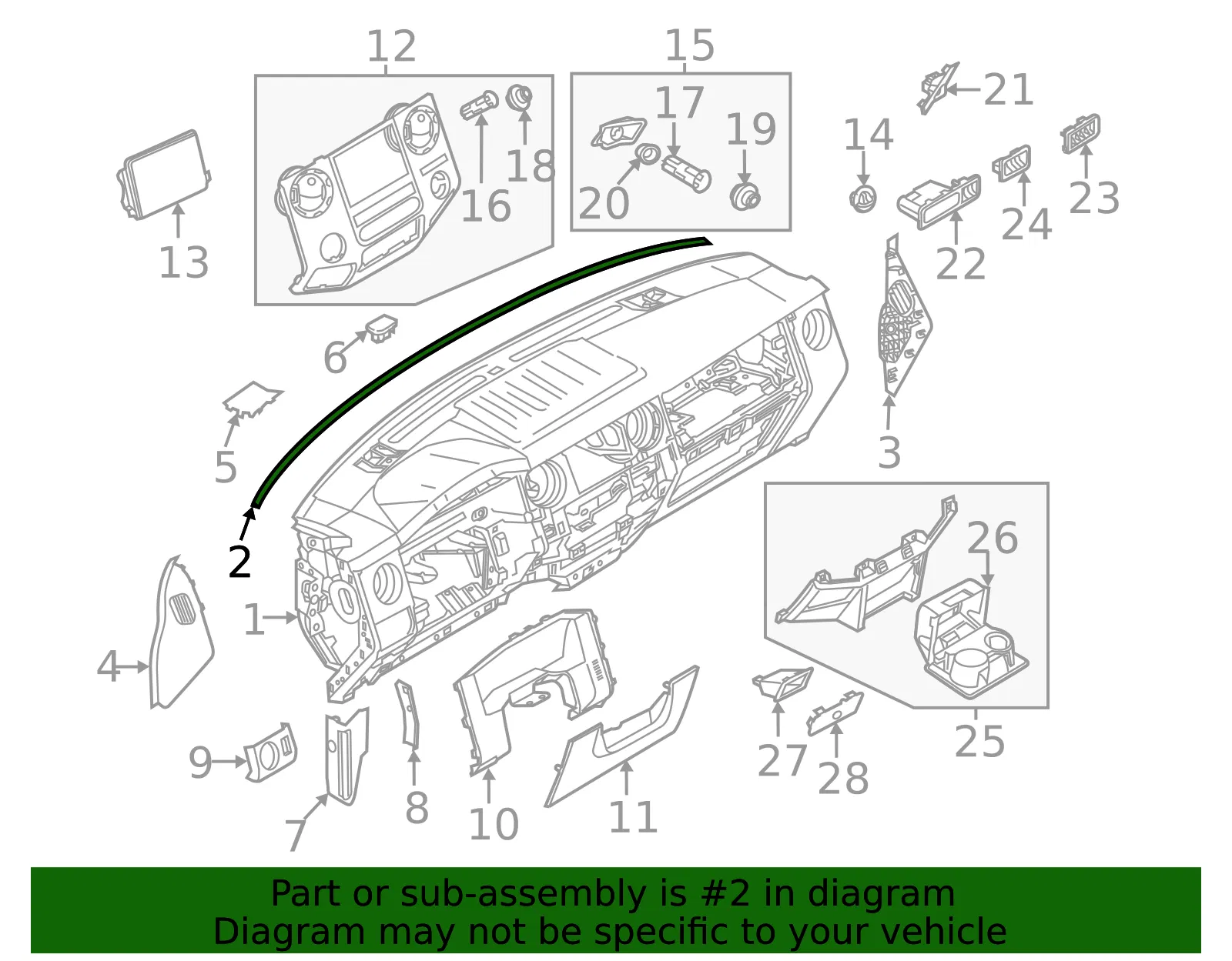 Dashboard Panel Seal - Ford (BC3Z-25044N32-A) - view 8