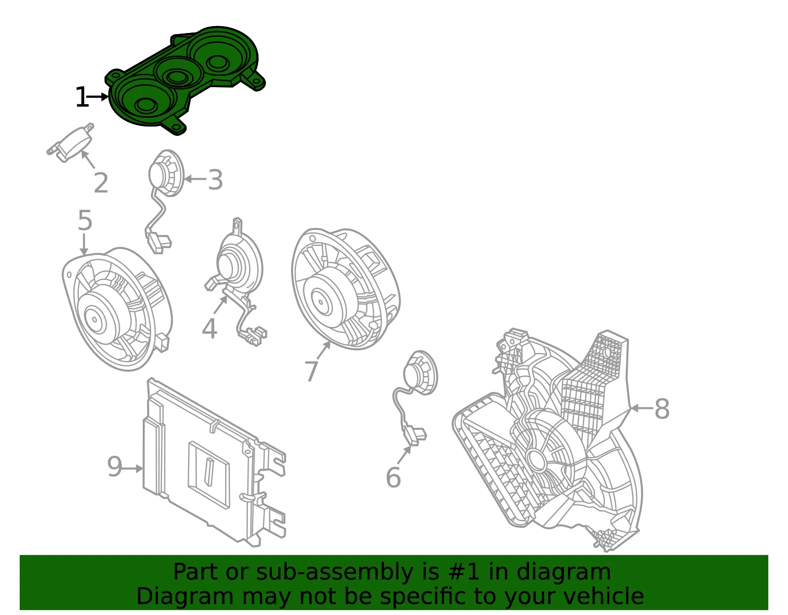 Inst Panel Speaker - Ford (R2TZ-18808-E) - view 3