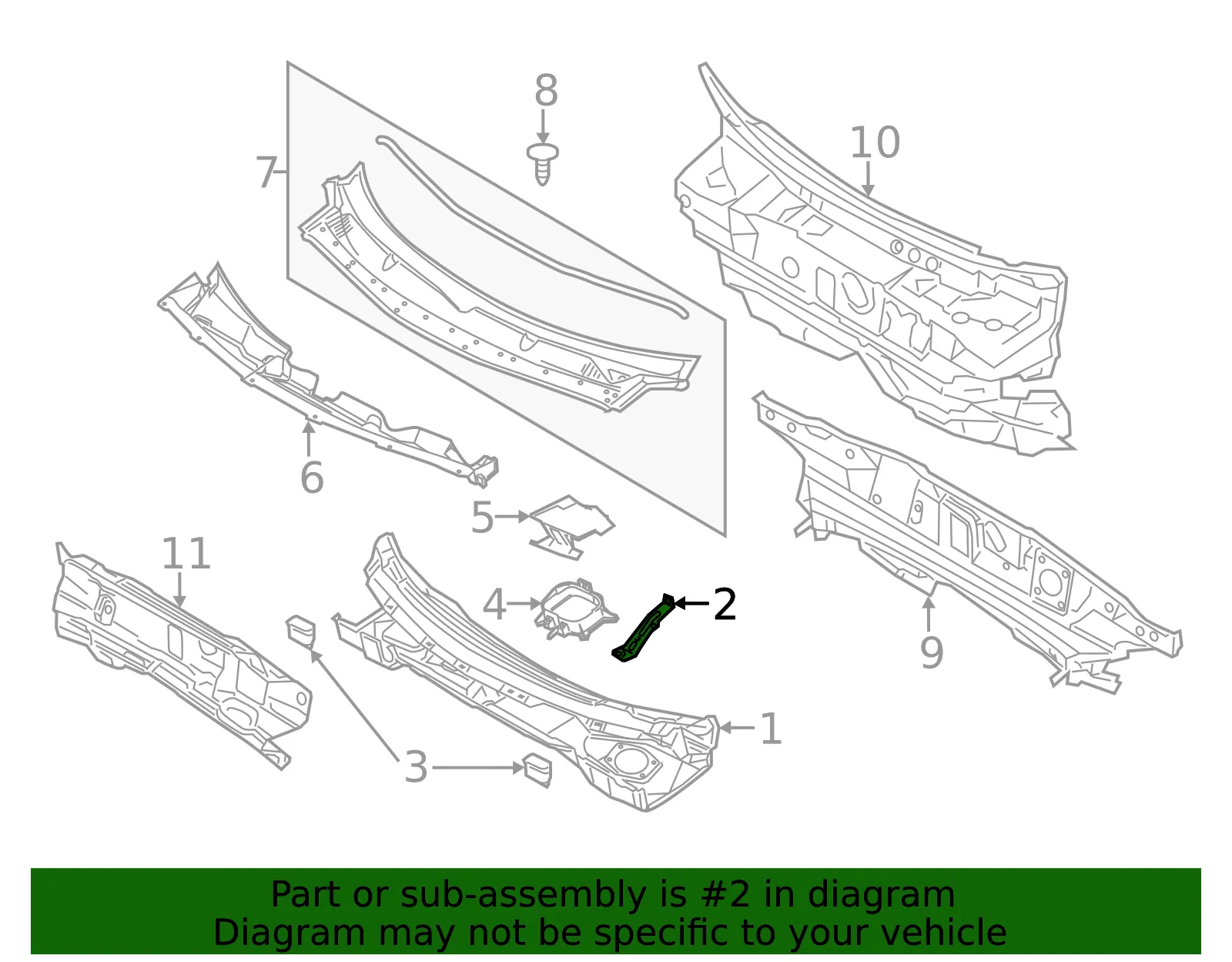 Cowl Top Panel Reinforcement - Ford (bb5z78020k67a) - view 5