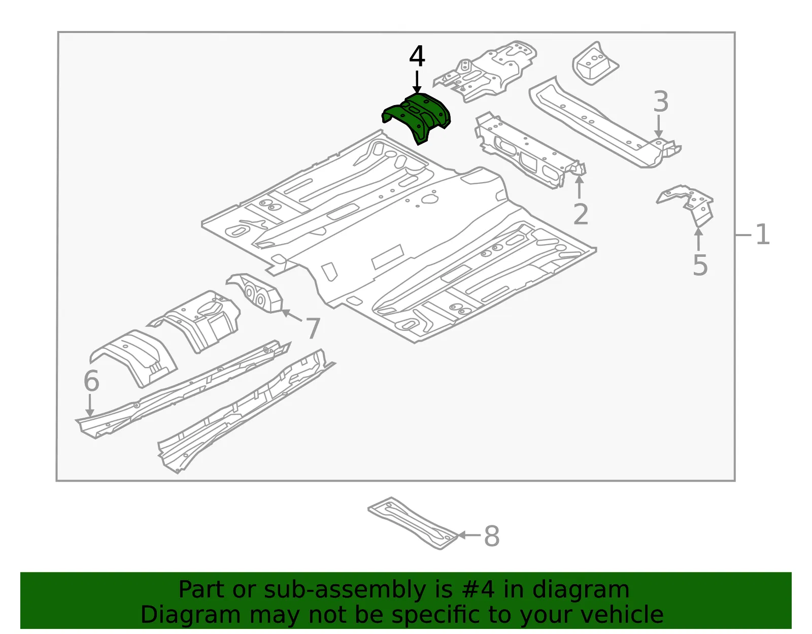Floor Pan Reinforcement - Ford (cv6z115a74a) - view 2