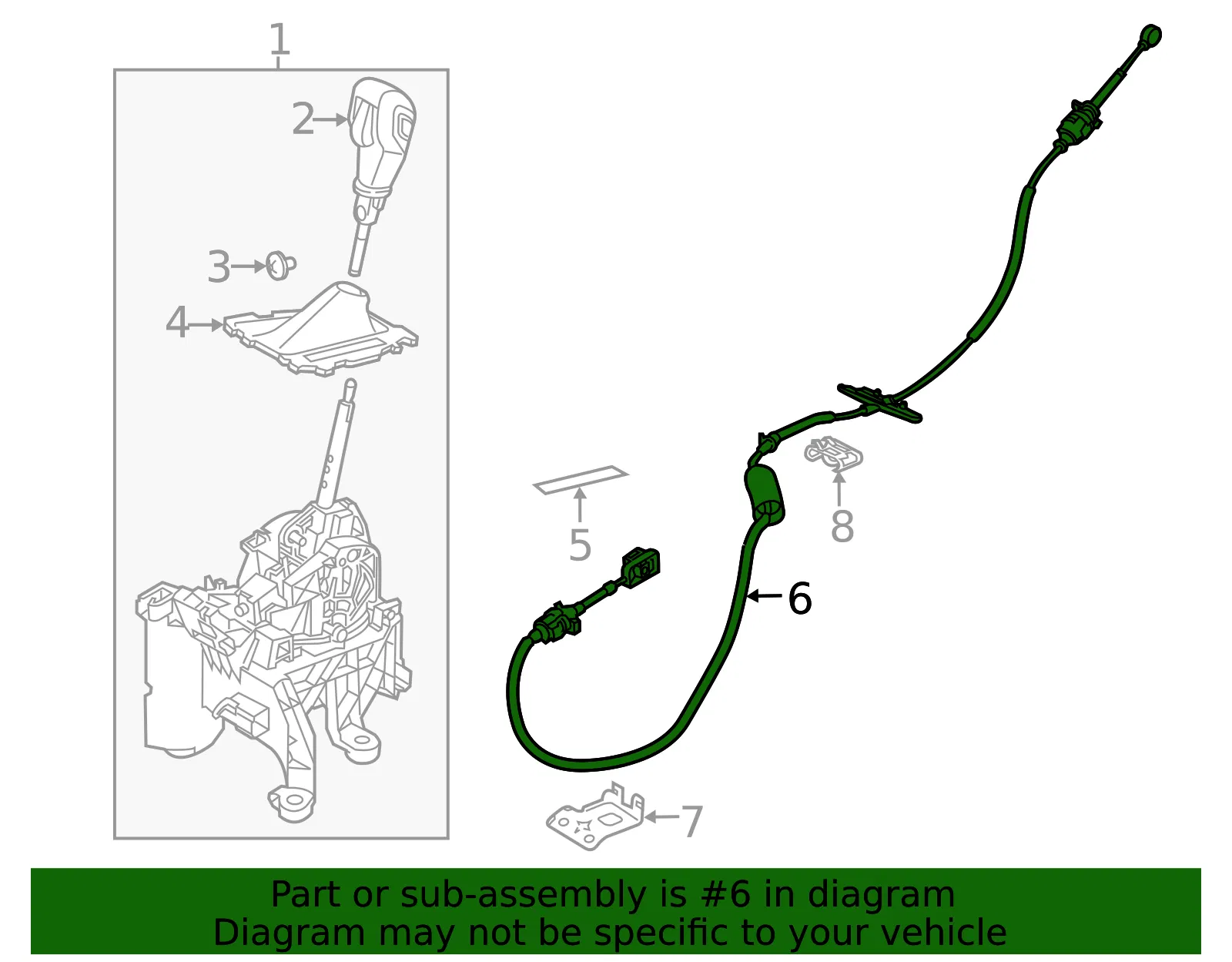 Shift Control Cable - Ford (cv6z7e395e) - view 7