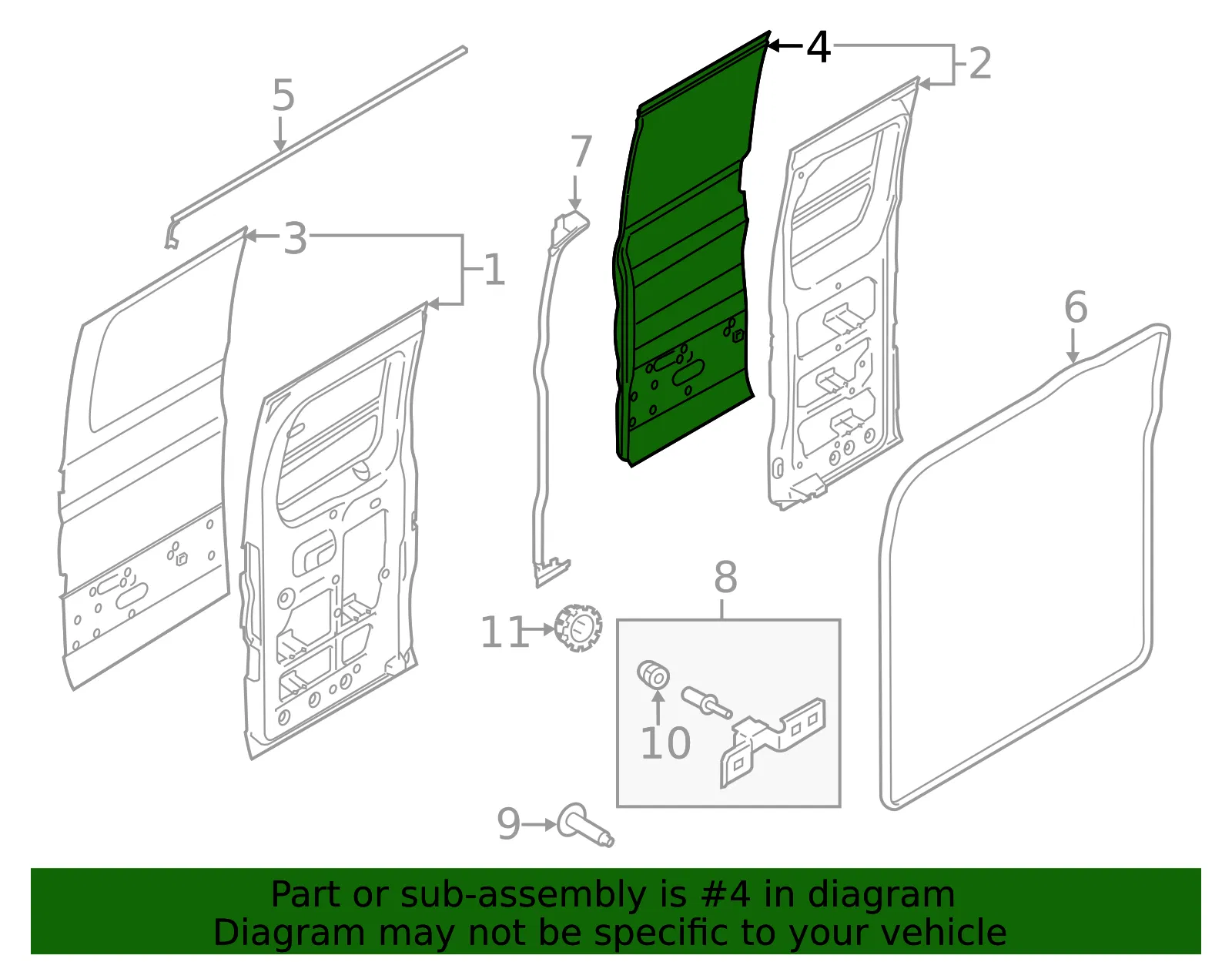 Outer Panel - Ford (ek4z6124701a) - view 4