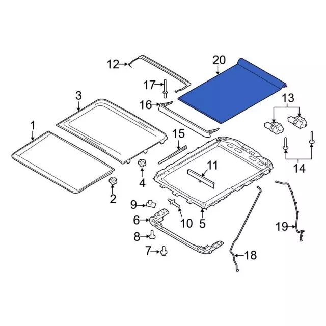 Sunroof Cover - Ford (fl3z16519a02ab) - view 3