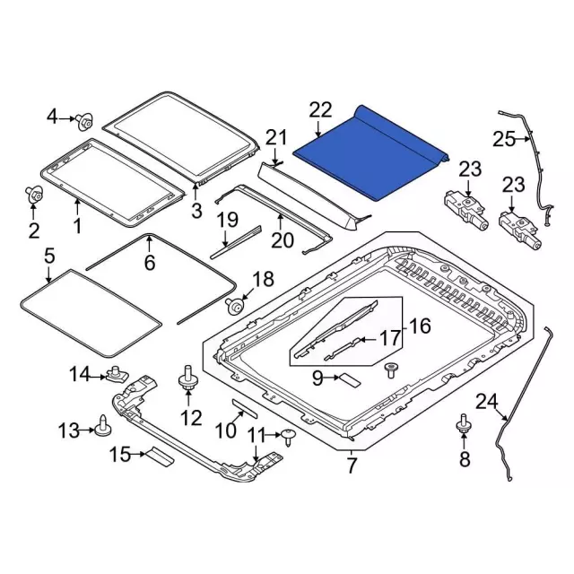 Sunroof Cover - Ford (fl3z16519a02ab) - view 6