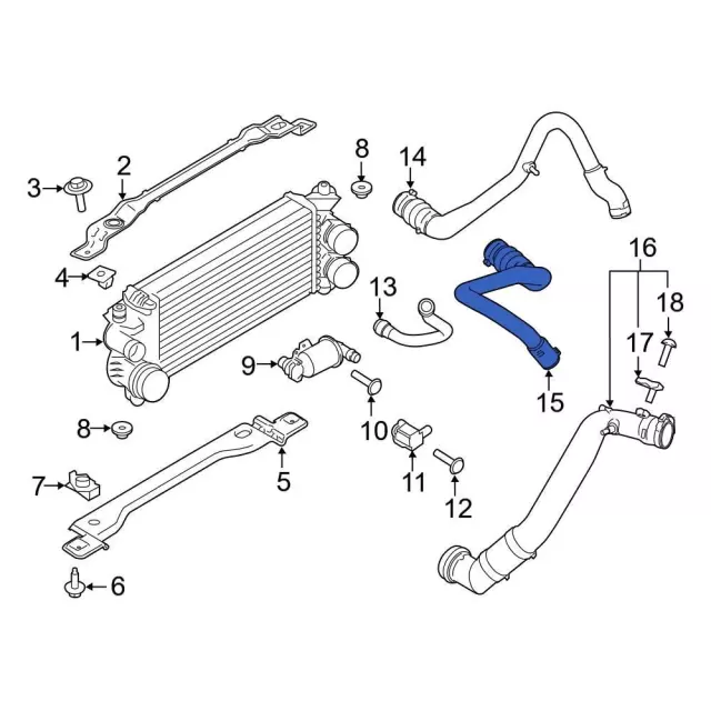Inter-Cooler Pipe - Ford (fl3z6c646c) - view 3