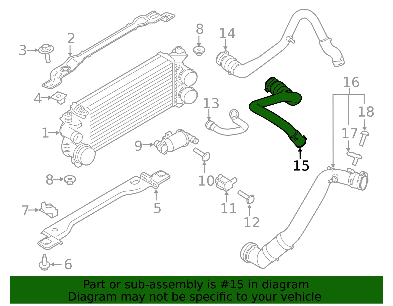 Inter-Cooler Pipe - Ford (fl3z6c646c) - view 7