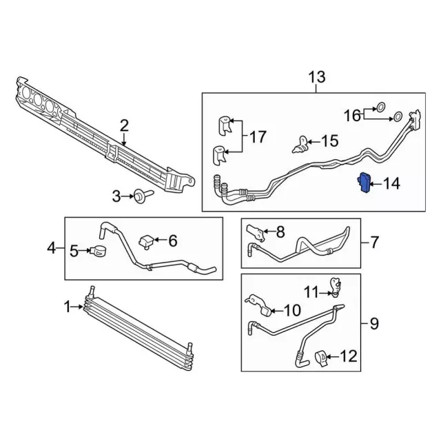 Cooler Pipe Clip - Ford (fl3z7n291a) - view 3