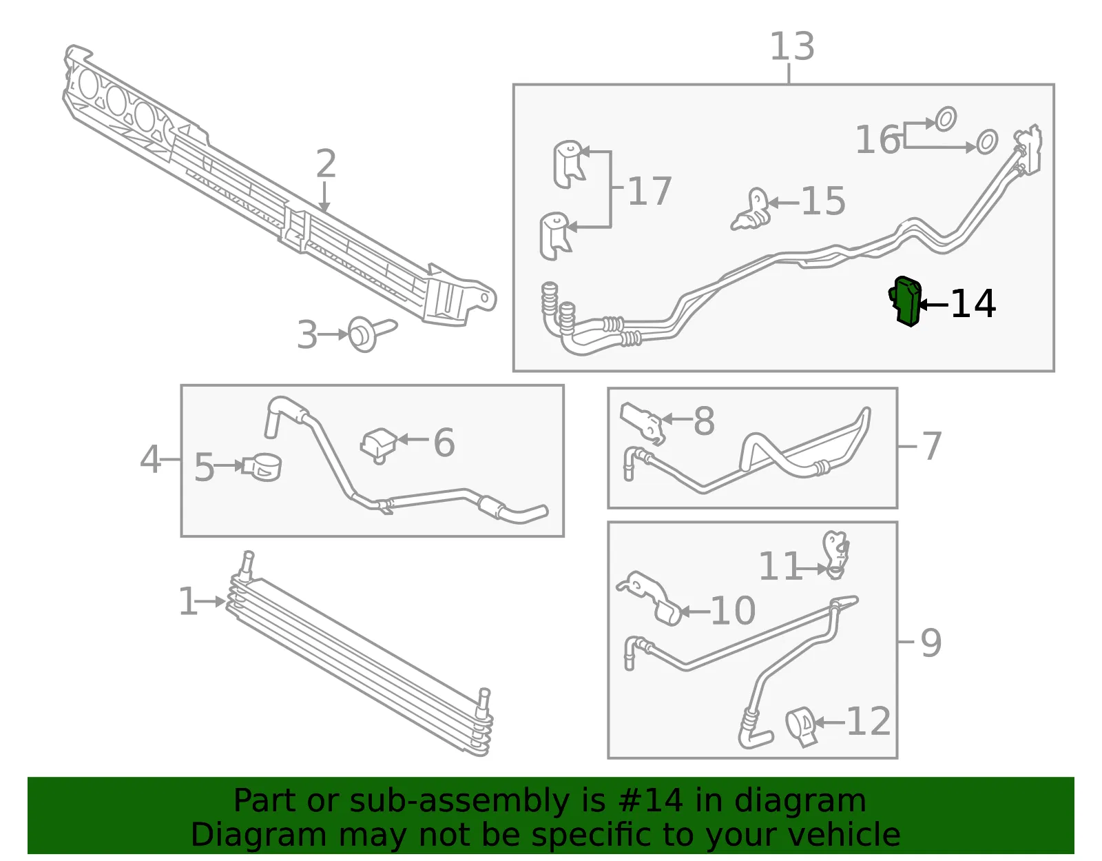 Cooler Pipe Clip - Ford (fl3z7n291a) - view 5