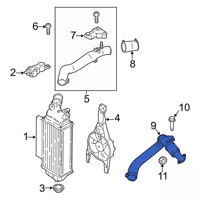 Inter-Cooler Pipe - Ford (gn1z6c646a) - view 3