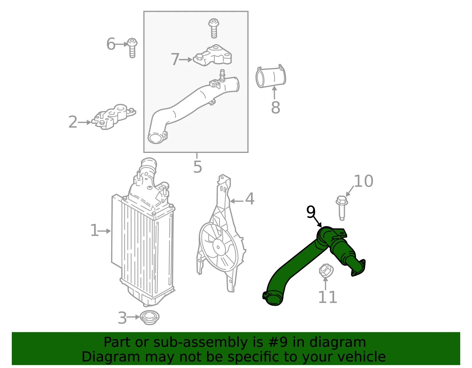 Inter-Cooler Pipe - Ford (gn1z6c646a) - view 6