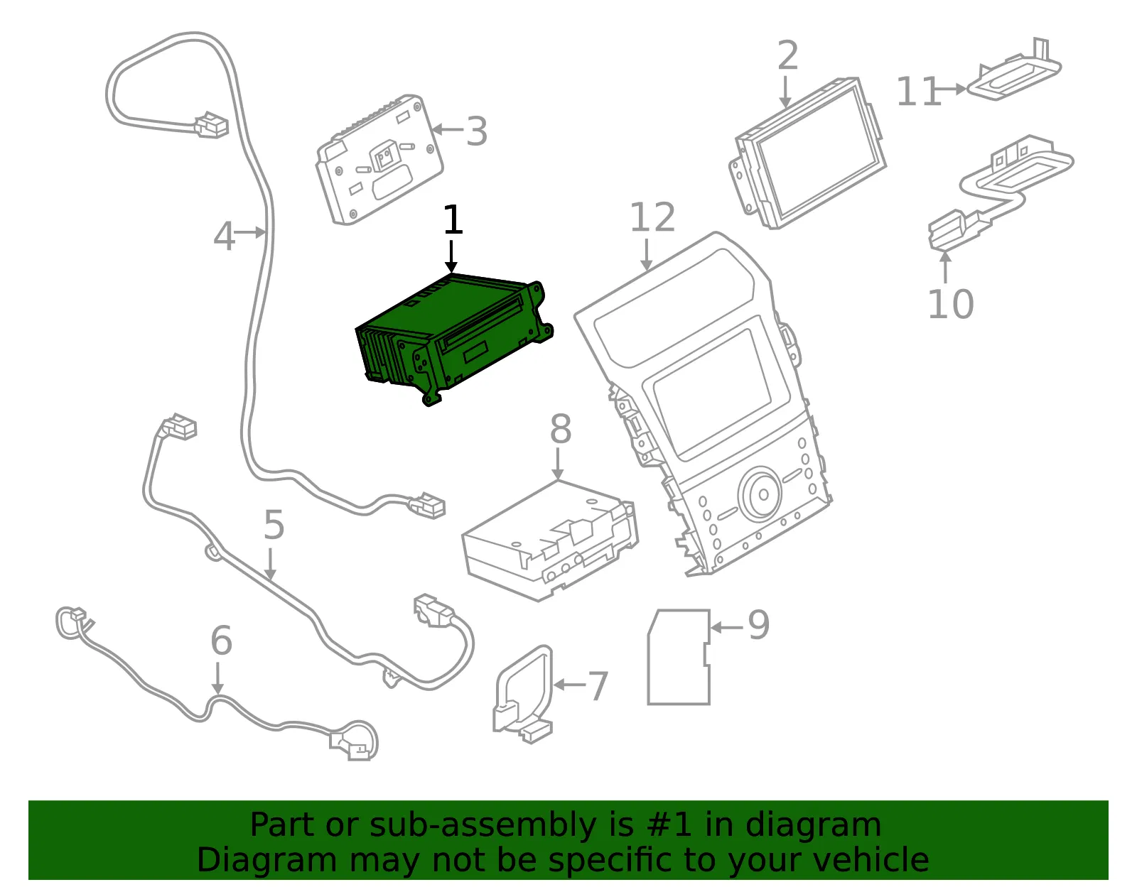Radio Control Unit - Ford (jb5z18c869a) - view 2