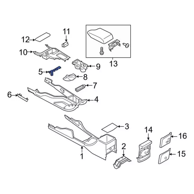 Top Panel Upper Bracket - Ford (kb3z21043b92a) - view 3