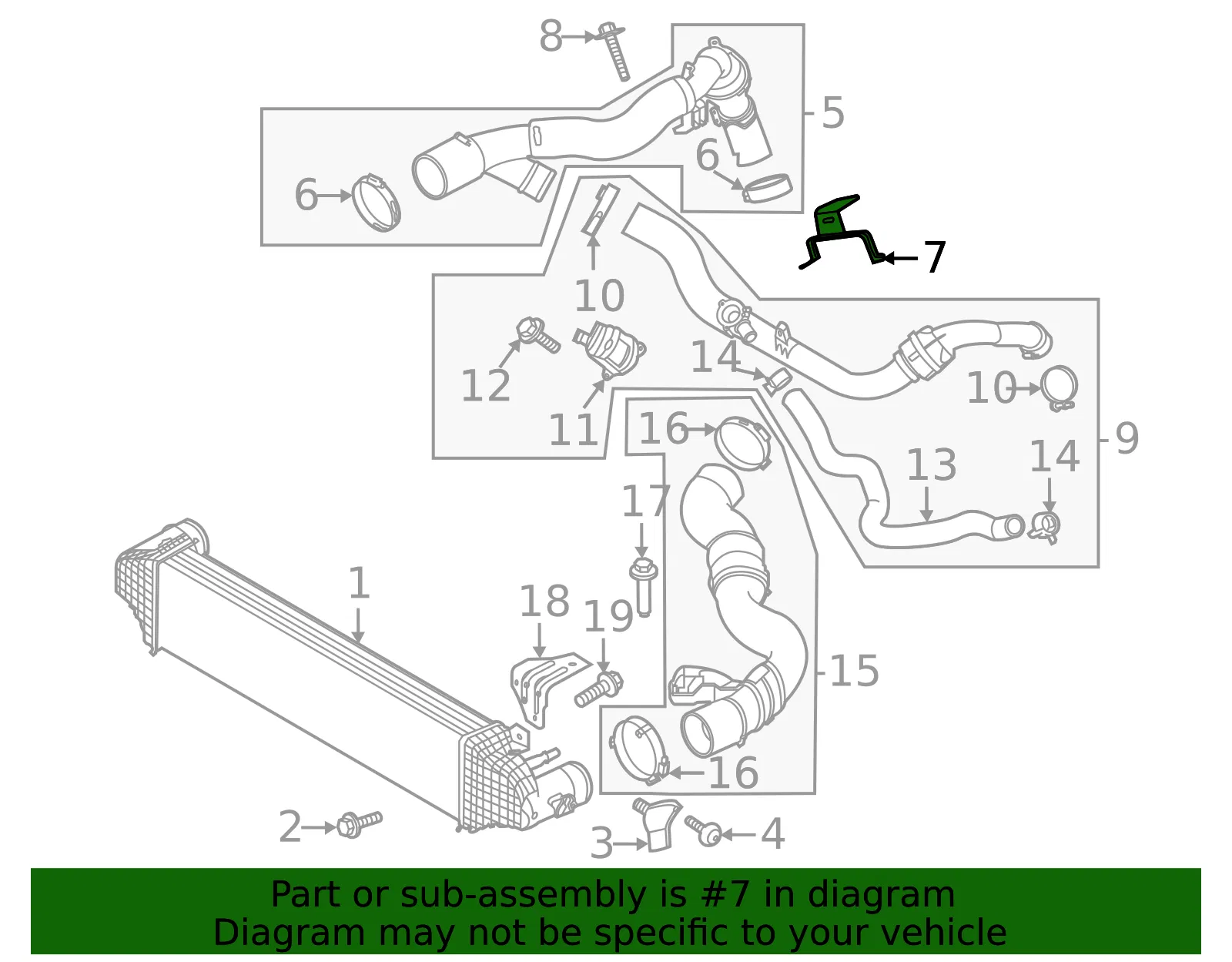 Inter-Cooler Pipe Bracket - Ford (l1mz9647d) - view 3