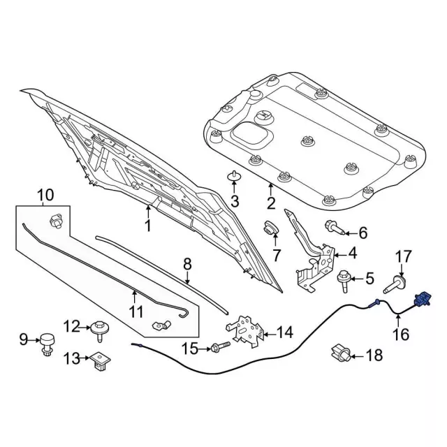 Release Cable - Ford (m2dz16916a) - view 3
