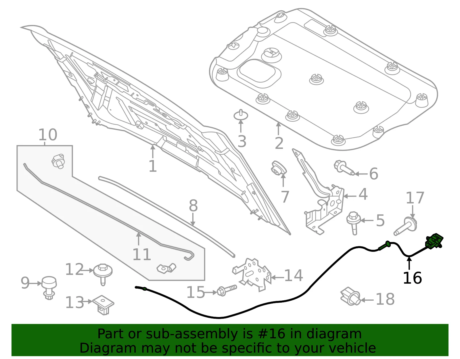 Release Cable - Ford (m2dz16916a) - view 5