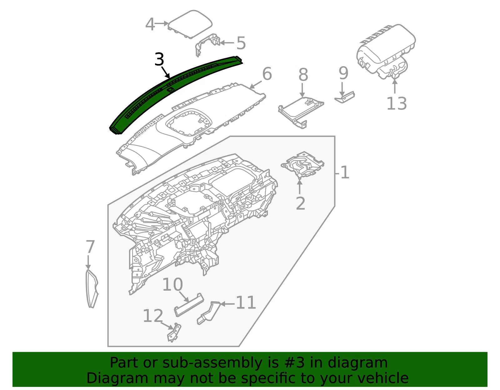 Upper Panel - Ford (ma1z58044a90bb) - view 2