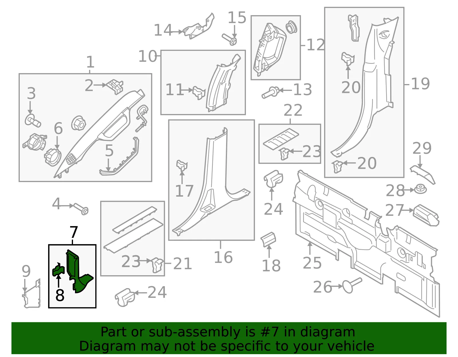 Cowl Kick Panel - Ford (pc3z1002344aa) - view 3