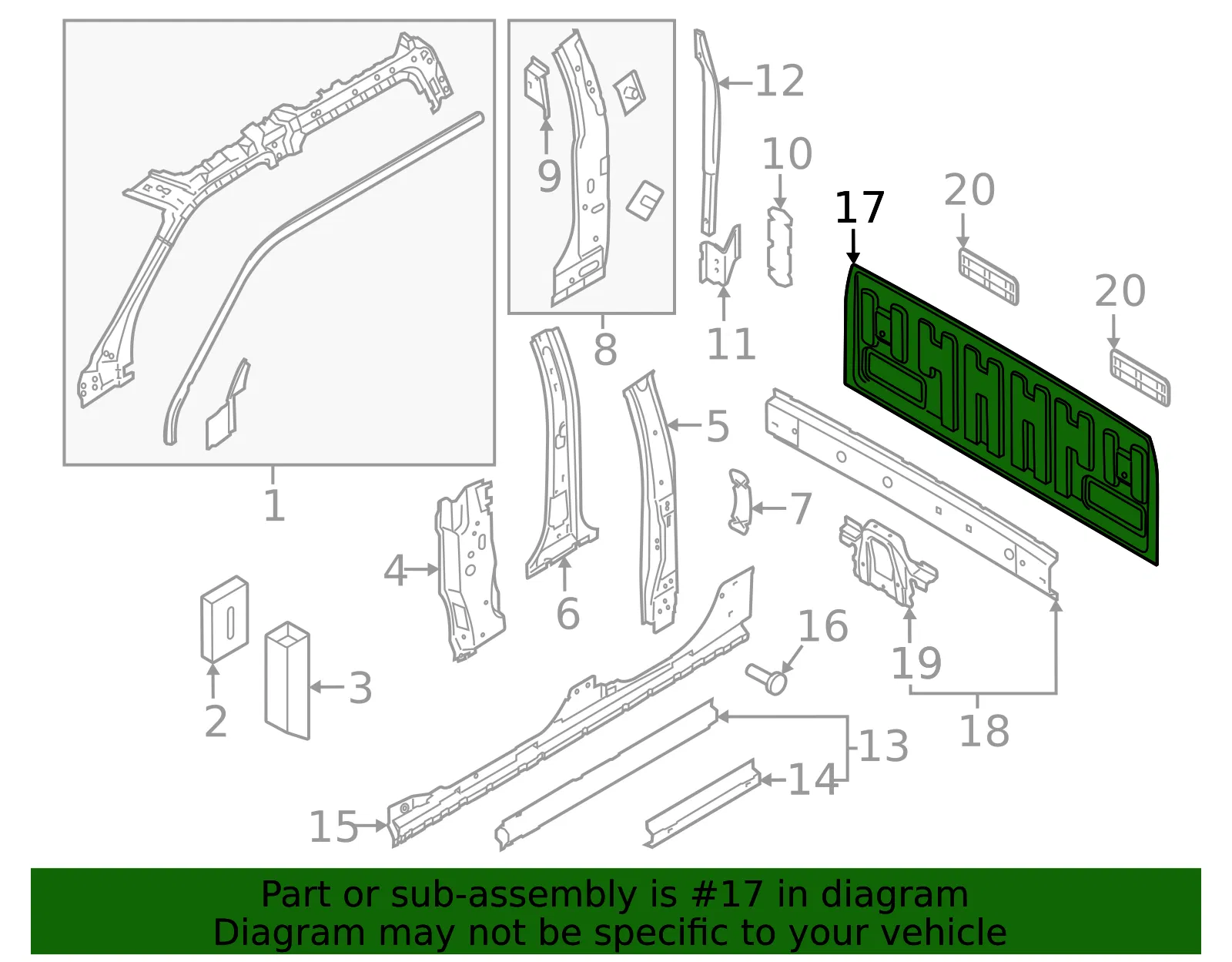 Back Panel - Ford (pc3z1040300c) - view 2