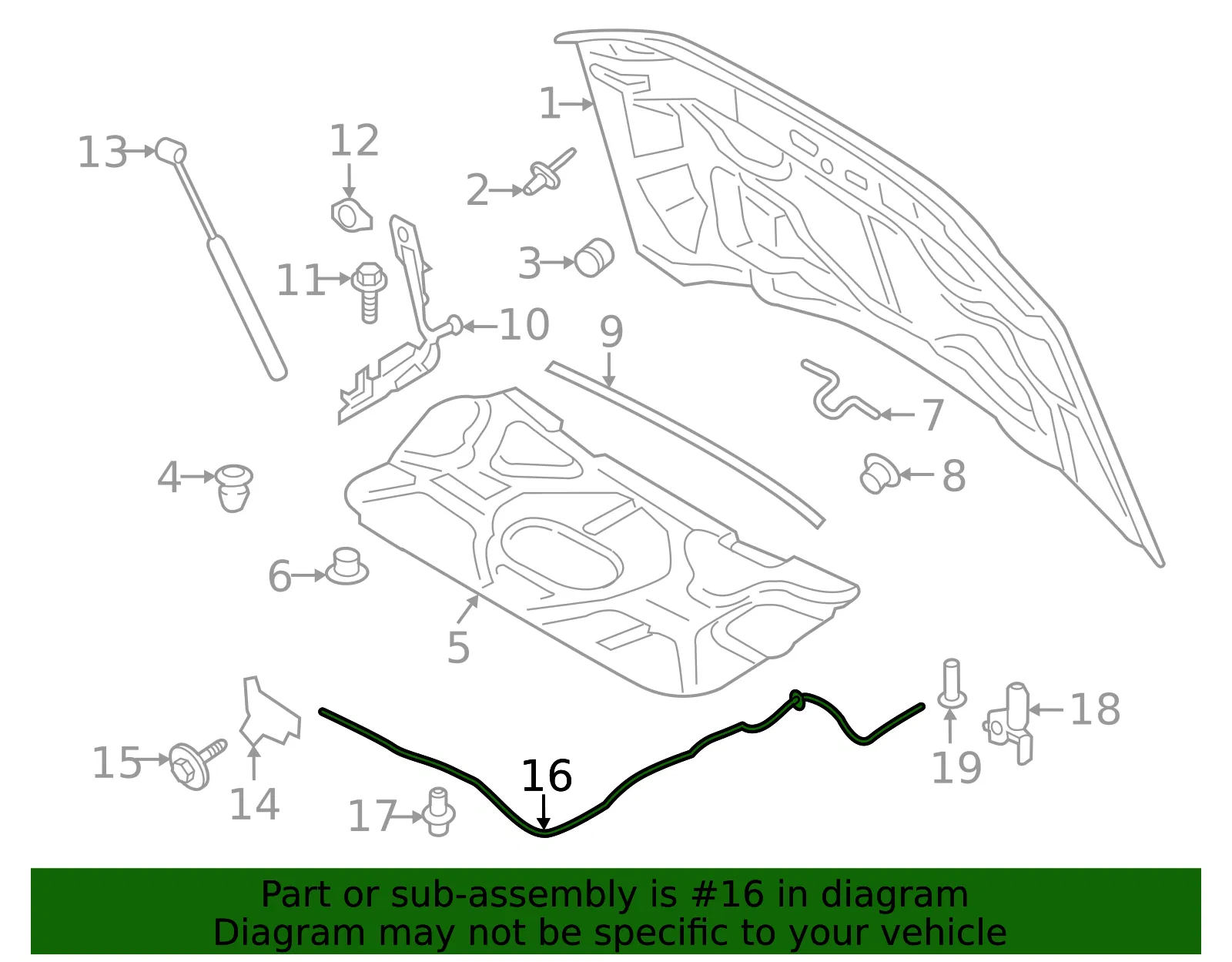Release Cable - Ford (pc3z16916a) - view 3