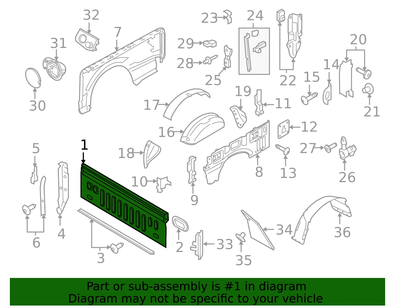 Truck Bed Panel - Ford (pc3z9900124a) - view 2