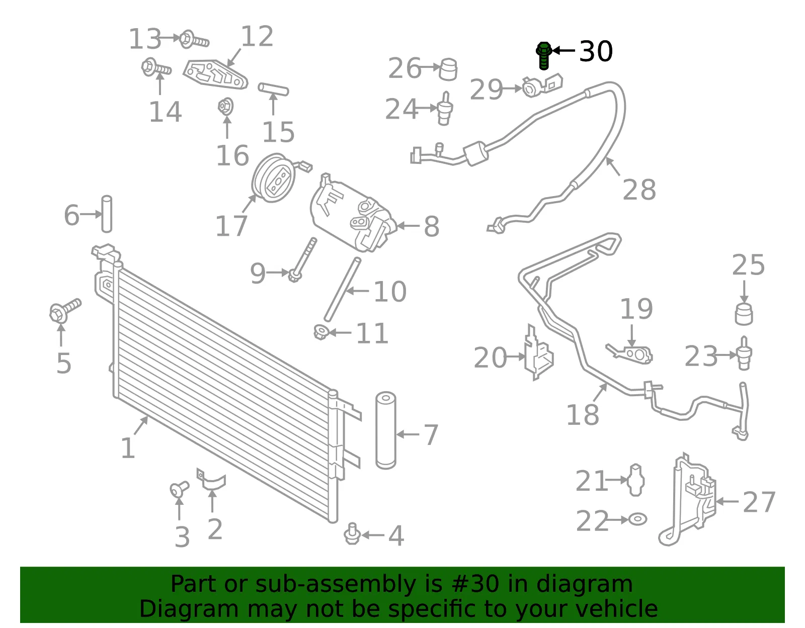 A/C Refrigerant Line Bolt - Ford (w502530s450b) - view 3