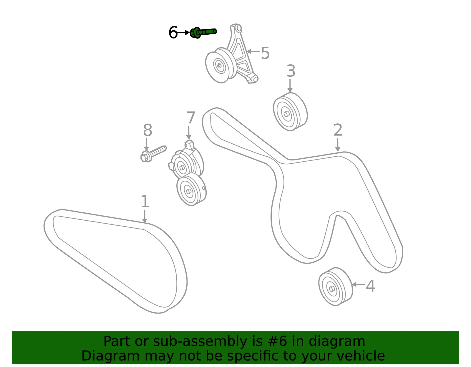 Belt Tensioner Pulley Bolt - Ford (w503300s442) - view 4