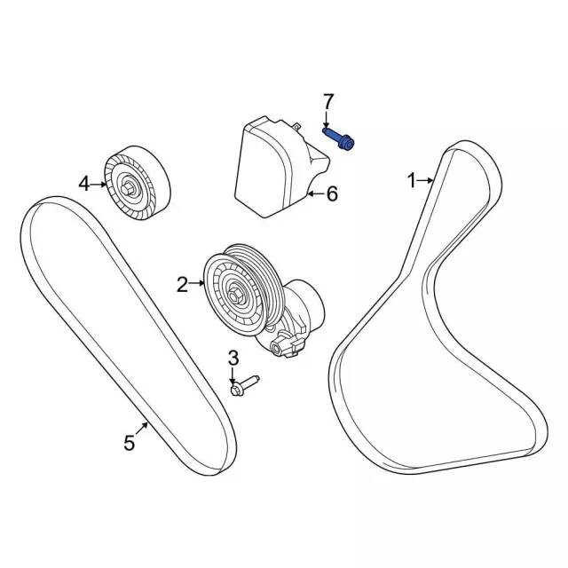 Accessory Drive Belt Cover Bolt - Ford (w719577s450) - view 5