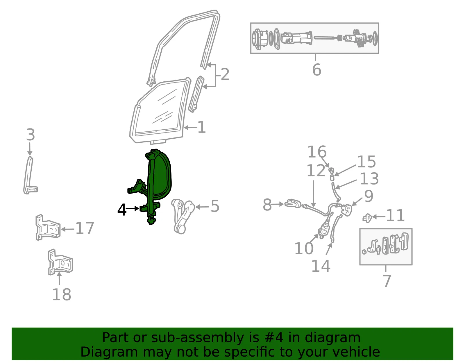 Regulator And Motor Assembly Wind - Ford (wlra54) - view 4
